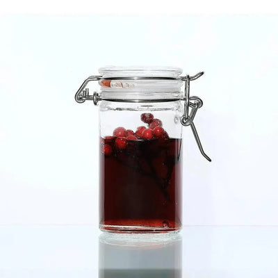 Preserve Clip Jar 70 ml Storage Container Spice With Clear Preserving Seal Wire Clip Fastening with Airtight Clip Lid, Clear