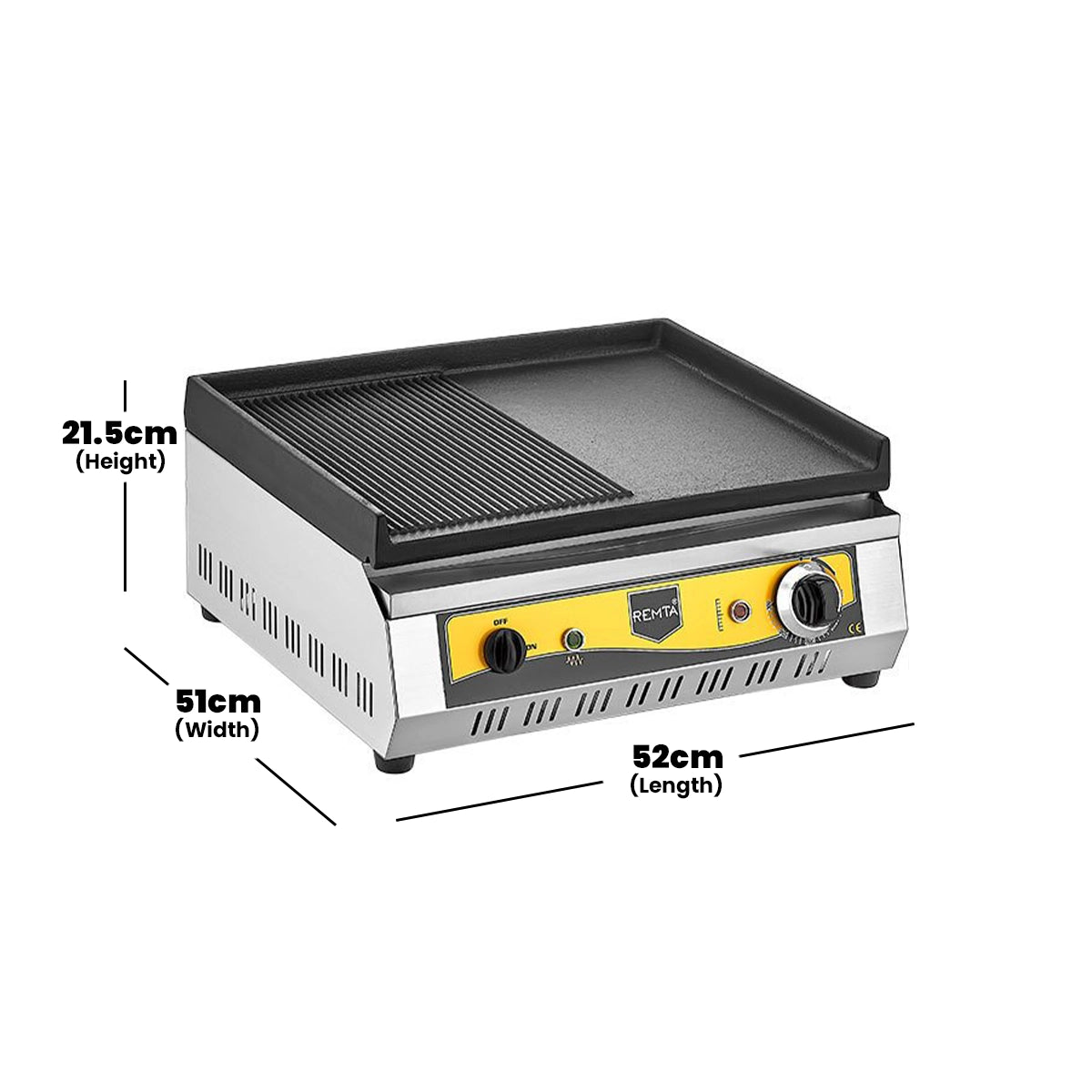 Remta Gas Burner Casting Grill, 2000 W