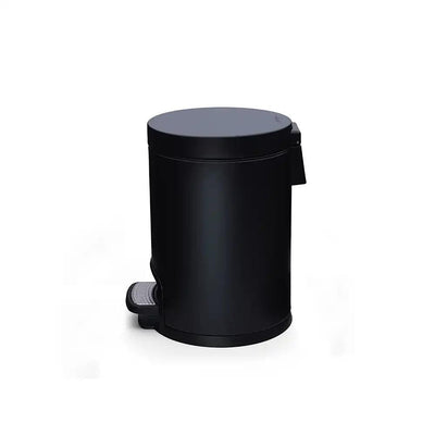 Roomwell Action Round Stainless Steel 5 L Pedal Bin with Soft Close Lid Black - HorecaStore