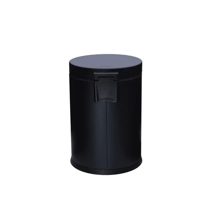 Roomwell Action Round Stainless Steel 5 L Pedal Bin with Soft Close Lid Black - HorecaStore