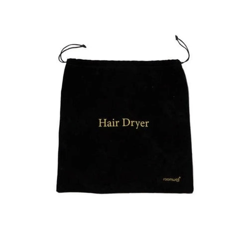 Roomwell Hair Dryer Bag Velvet, Prevent Dust or Messy Cord, Color Black