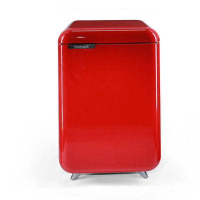 Roomwell Retro Compressor Minibar 38 Litres, H 65.5 x W 40 x D 44 cm, Energy Efficient, Fast Cooling, Color Red - HorecaStore