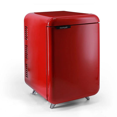 Roomwell Retro Compressor Minibar 38 Litres, H 65.5 x W 40 x D 44 cm, Energy Efficient, Fast Cooling, Color Red - HorecaStore