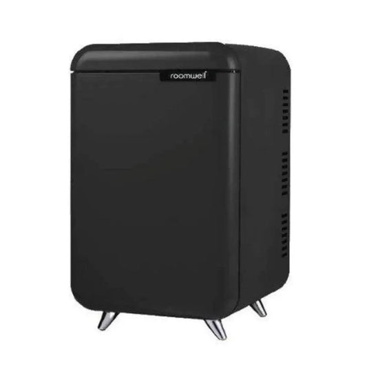 Roomwell UK Retro Compressor Minibar 40 Liters, H 65.5 x W 40 x D 44 cm, Energy Efficient, Fast Cooling, Color Black