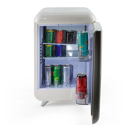 Roomwell UK Retro Compressor Minibar 38 Liters, H 65.5 x W 40 x D 44 cm, Energy Efficient, Fast Cooling, Color White - HorecaStore