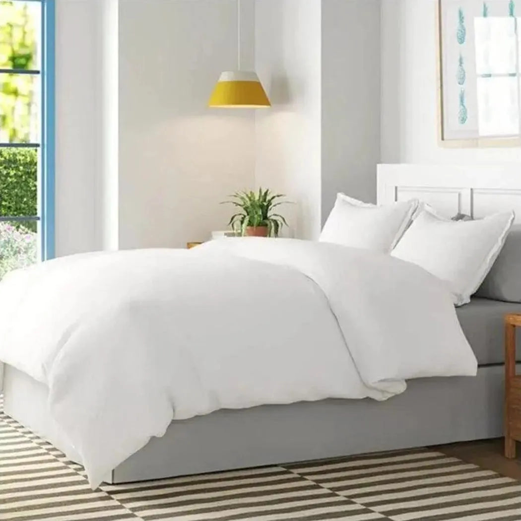 Royale 300 Thread Count Plain Hotel Linen Duvet Cover King 100% Cotton Sateen, 110 GSM, 270 x 250 cm, Color White