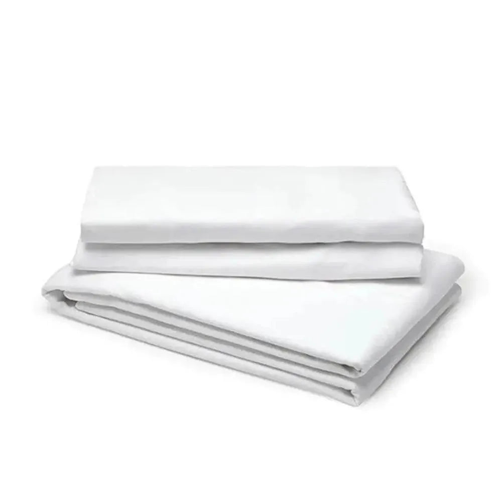 Royale 300 Thread Count Plain Hotel Linen Flat Sheet Queen 100 % Cotton Sateen, 110 Gsm, 240 x 305 cm, Color White