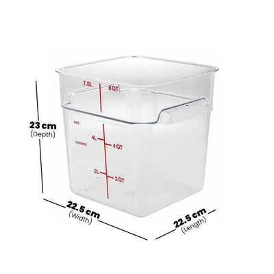 Rubber Plas Tech Polycarbonate Square Container 8 QT