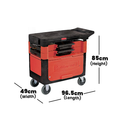 rubbermaid 150l trades cart without cabinet black