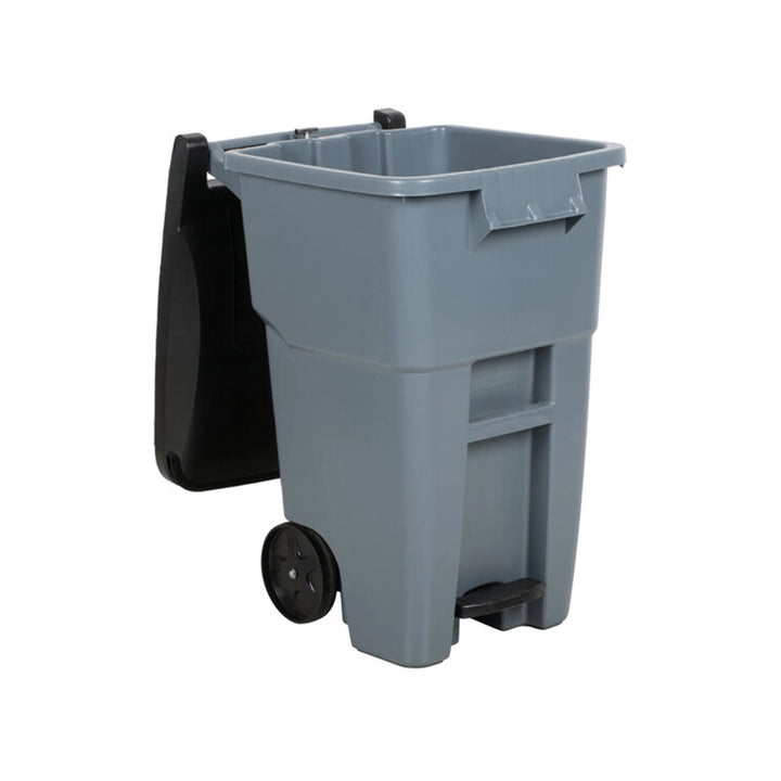 rubbermaid 189l wheeled rectangular trash can with lid gray