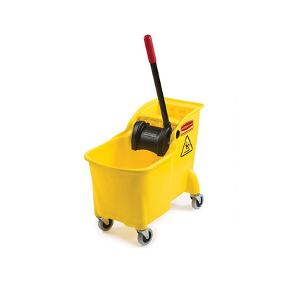 rubbermaid 29l single mop bucket with wringer yellow