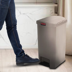 Rubbermaid 50L Slim Jim End Step Pedal Bin Beige