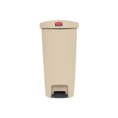 rubbermaid 50l slim jim end step pedal bin beige