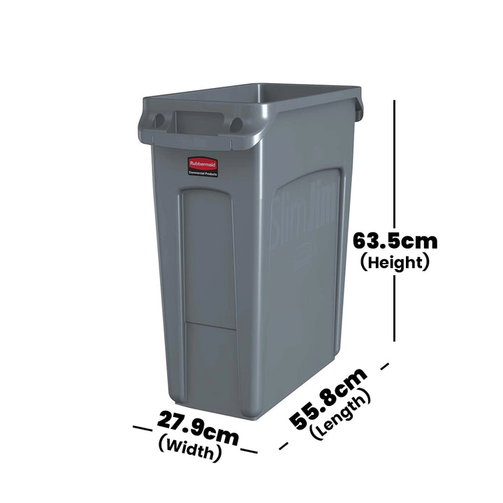 rubbermaid 60l vented slim jim grey