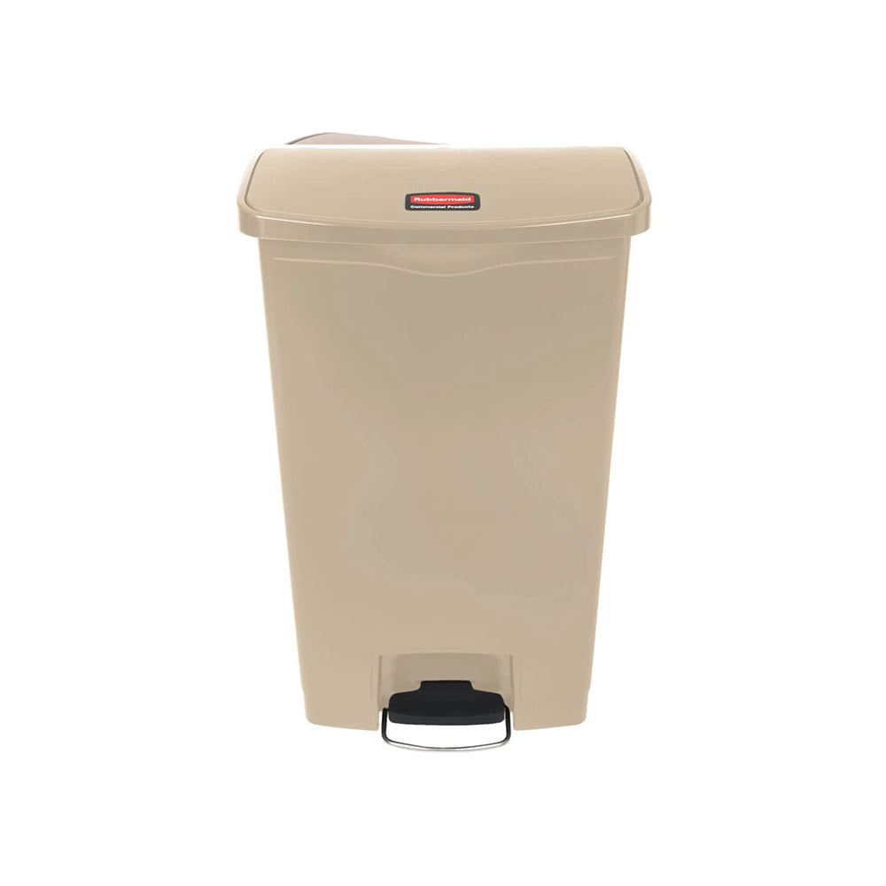 rubbermaid 68l slim jim step on pedal bin beige