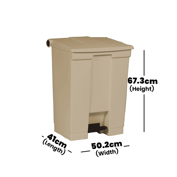 rubbermaid 68l step on legacy container beige