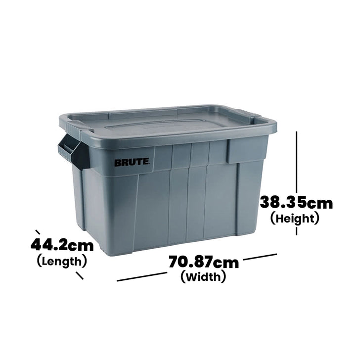 rubbermaid 75 5l brute tote grey 1 x 6