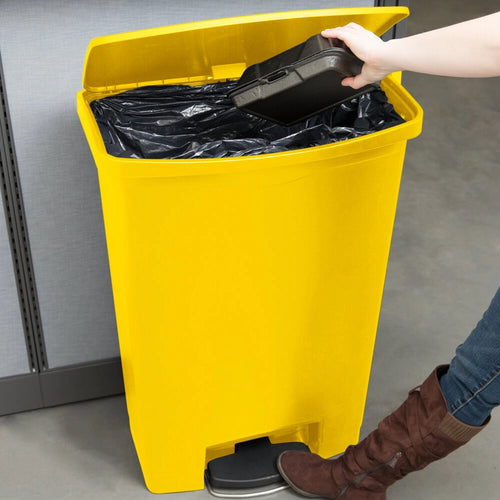 Rubbermaid 90L Slim Jim Step On Pedal Bin Yellow