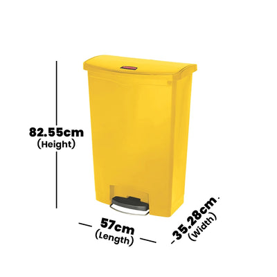 rubbermaid 90l slim jim step on pedal bin yellow