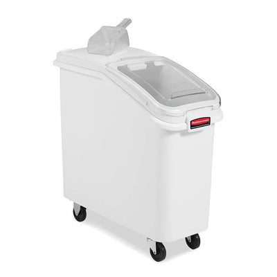 rubbermaid fg360088wht plastic ingredient bin 96l with lid 13 1 8 29 1 10 28 inches