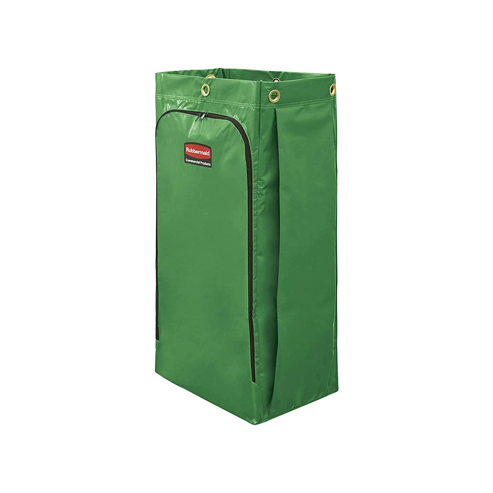 rubbermaid janitorial cleaning cart vinyl bag 128l green