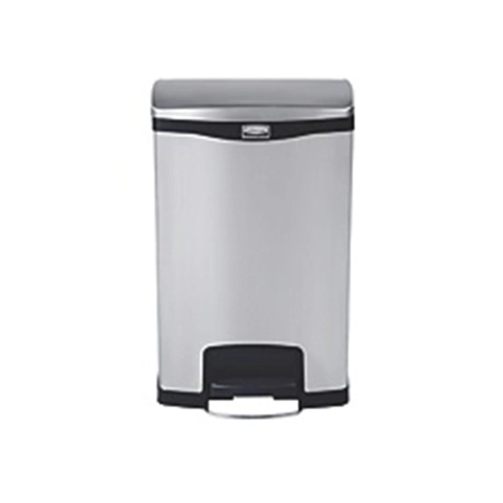 rubbermaid stainless steel slim jim 50l front step pedal bin black