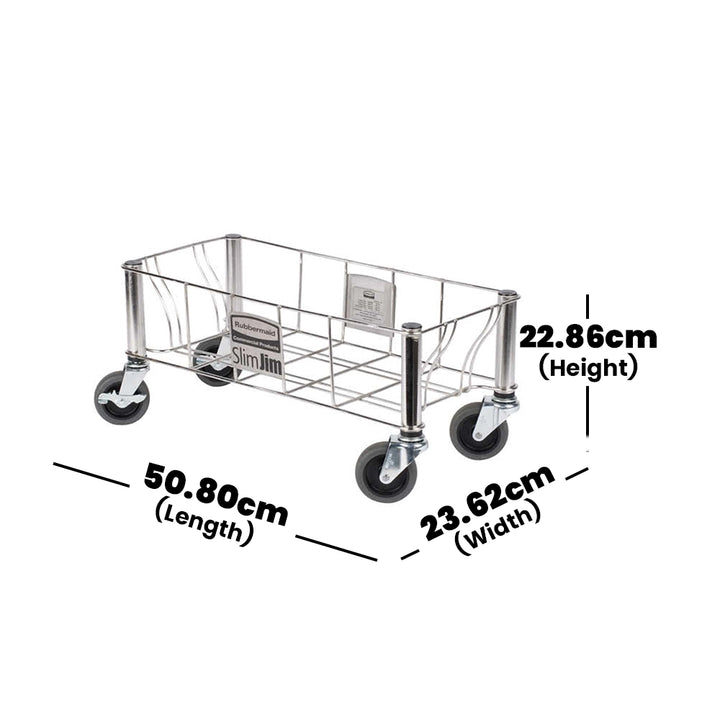 rubbermaid stainless steel slim jim single dolly