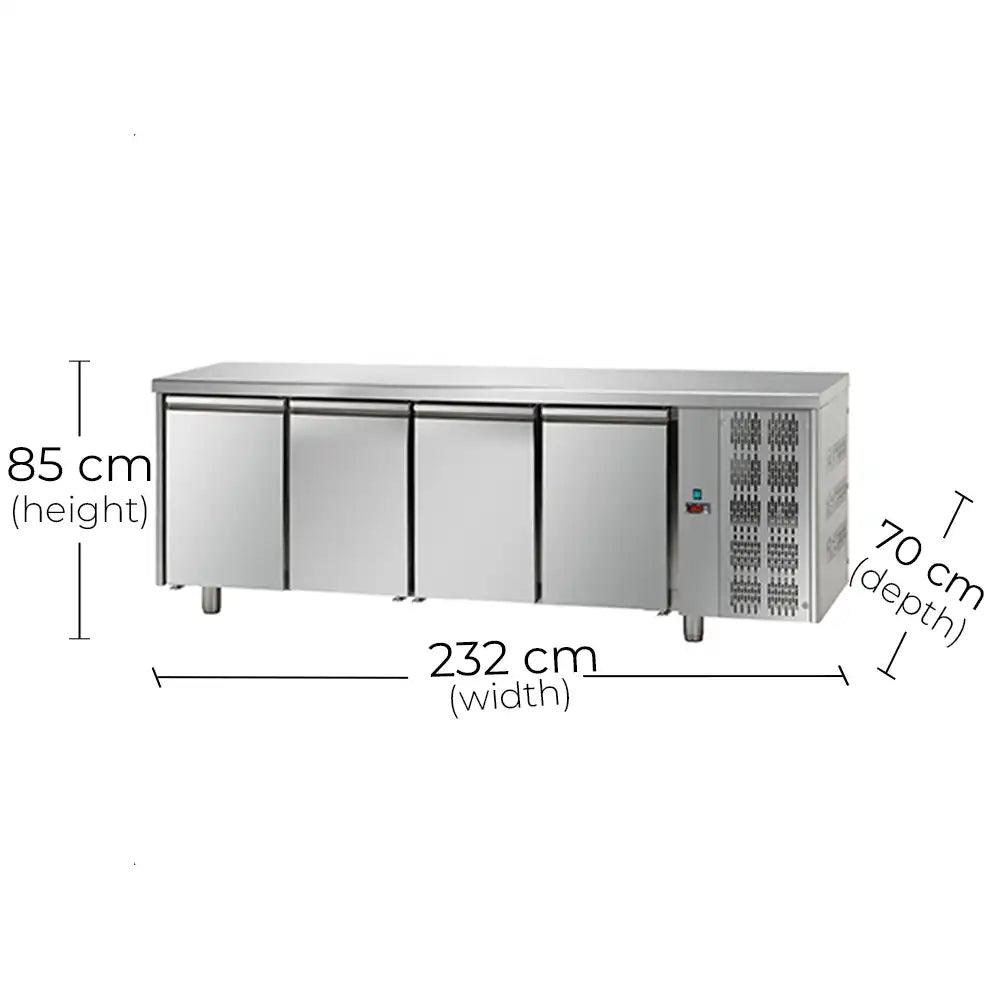 Tecnodom TF04MIDGN Four Door Chiller 620 L 495 W, 236 x 60 x 93 cm - HorecaStore