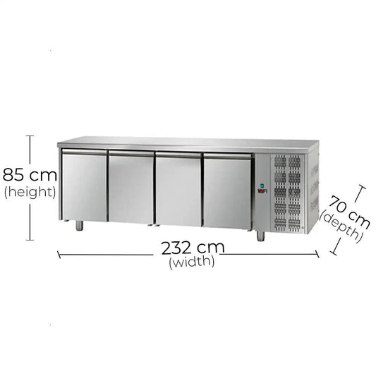 Tecnodom TF04MIDGN Four Door Chiller 620 L 495 W, 236 x 60 x 93 cm - HorecaStore