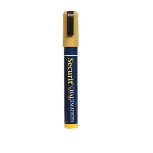 Securit SMA510-GO Liquid Chalk Marker Medium 2-6 mm Nib, Color Gold, Set of 3