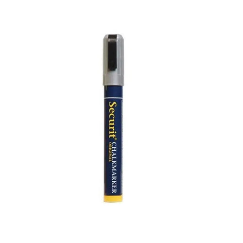 Securit SMA510-SL Liquid Chalk Marker Medium 2-6 mm Nib, Color Silver, Set of 3
