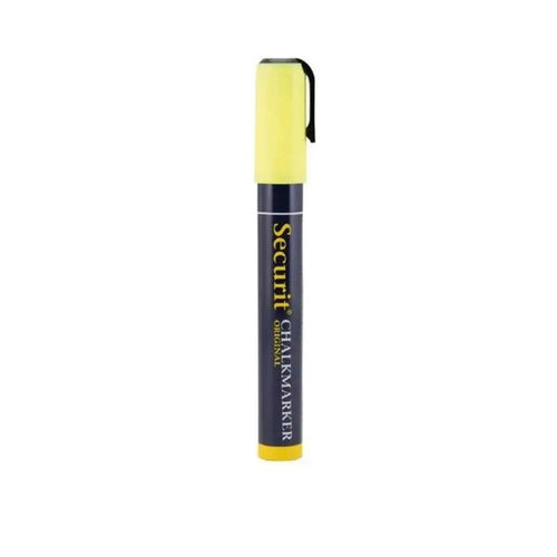 Securit SMA510-YE Liquid Chalk Marker Medium 2-6 mm Nib, Color Yellow, Set of 3
