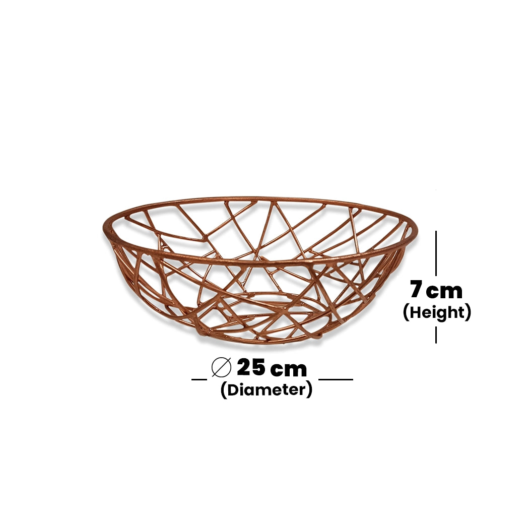 THS MS wire Bread Basket with copper finish 25x16.5x7 cm