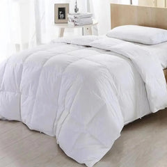 Simplicity 200 Thread Count Hotel Linen Duvet Cover Queen Polycotton Percale, 120 GSM, 220 x 250 cm, Color White