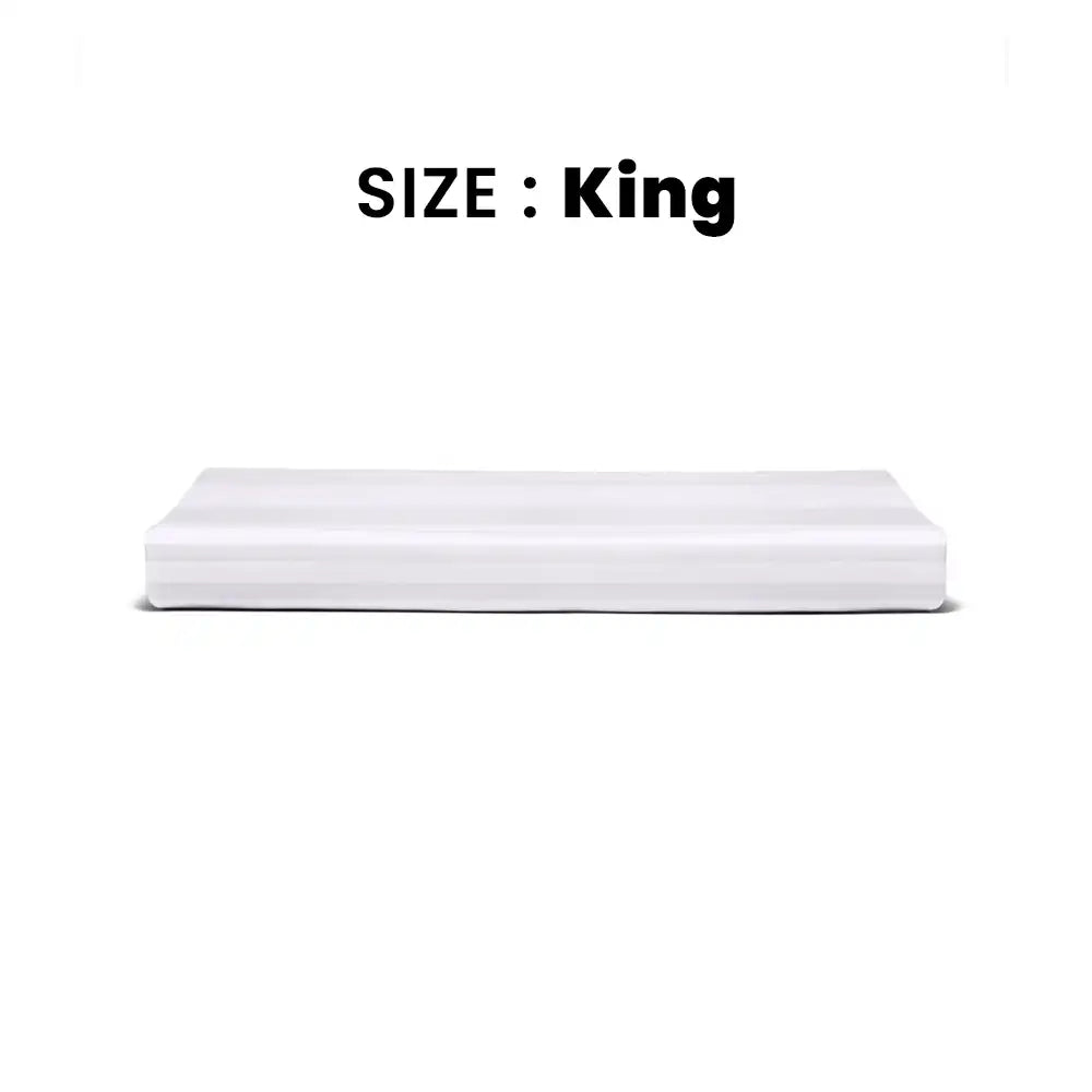 ths eternal stripes king cotton flat bed sheet white