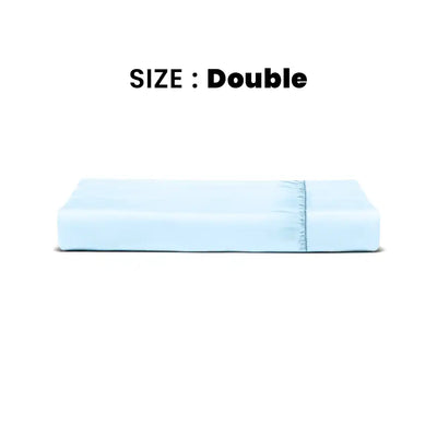 ths giza cotton double fitted bed sheet baby blue