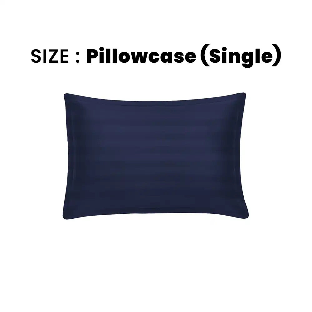 ths eternal stripes single cotton pillowcase navy blue