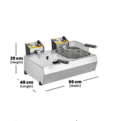 remta 8 x 8 l double fryer electric burner 6000 w