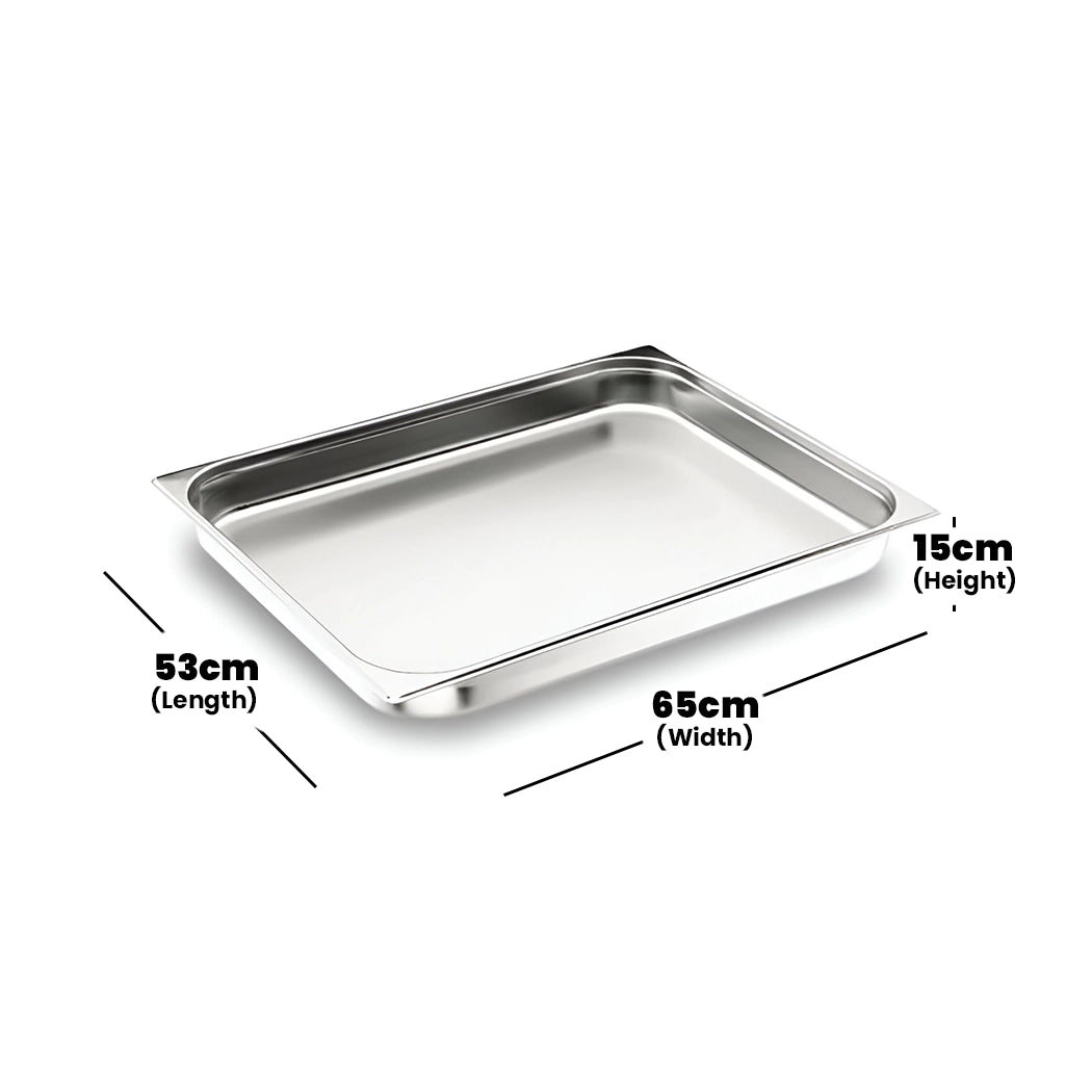 Viraj Stainless Steel GN 2/1  Pan, Height 15CM