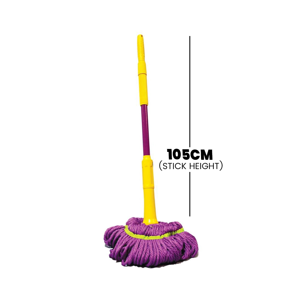 THS Microfiber Magic Twist Mop, Purple, 15 pcs