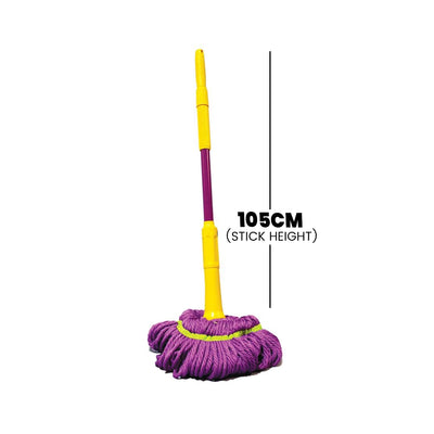 THS Microfiber Magic Twist Mop, Purple, 15 pcs