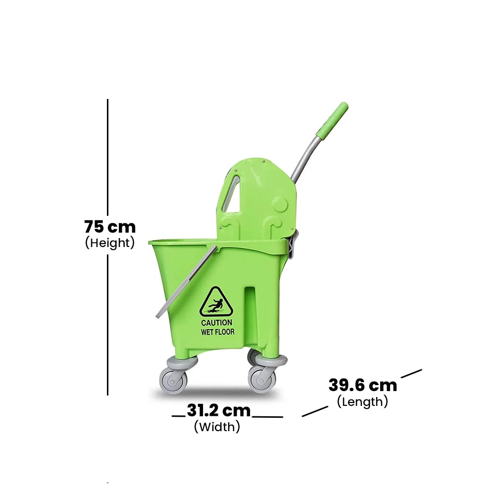 THS AZ1032 Green Single Mop Bucket Trolley 22L