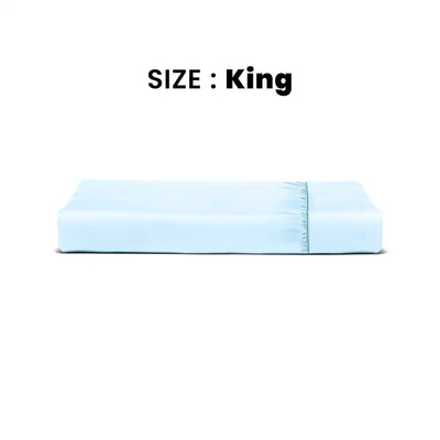 ths giza cotton king fitted bed sheet baby blue