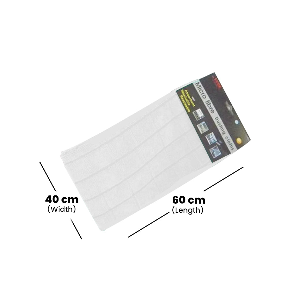 THS CJ5715 White Microfiber Dusting Cloth Square Shape 40 x 60cm