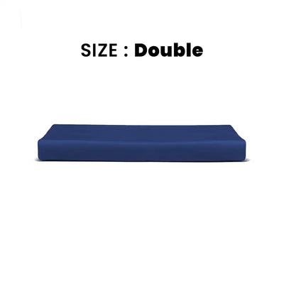 ths giza cotton double flat bed sheet indigo blue