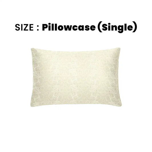 ths elysian paisley single jacquard cotton pillowcase ivory