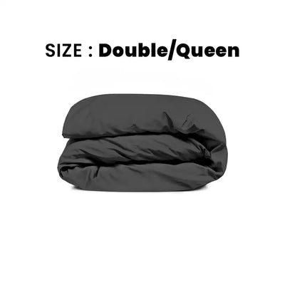 ths giza cotton double queen duvet cover charcoal grey