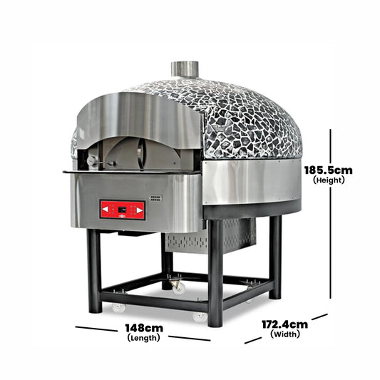 Empero EMP.SPO.04 Gas Rotating Pizza Oven, Power 41.20 kW, 148 x 172.4 x 185.5 cm