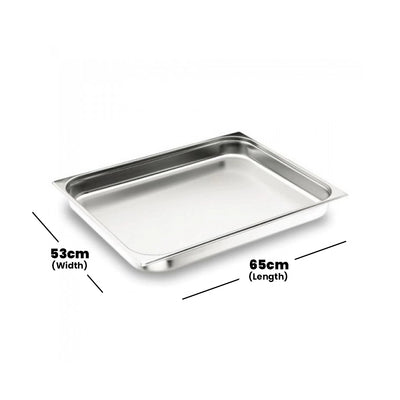 Viraj Stainless Steel Perforated GN 2/1 Pan, Height 15cm