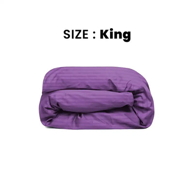 ths eternal stripes king cotton duvet cover purple